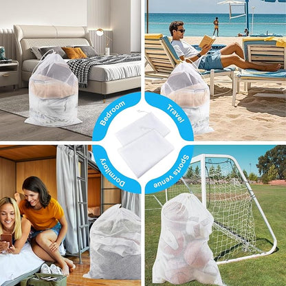 2 Pack Large Mesh Laundry Bags, Machine Washable Laundry Bag - Image 6