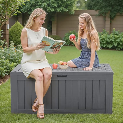 Flamaker Resin Deck Box 120 Gallon Waterproof Large Outdoor Storage Box | - Image 7