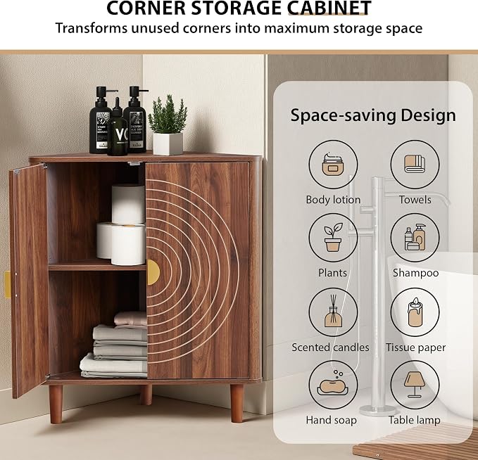 Small Corner Storage Cabinet, Modern Freestanding Floor Cabinet - Image 7