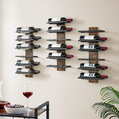 Hoctieon 3-Set 6 Tier Wall Mount Wine Rack, Wall Mounted Wine Bottle Racks - Image 9