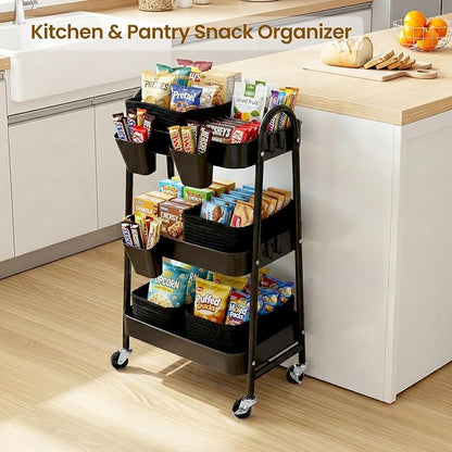 3-Tier Rolling Utility Cart - Image 7