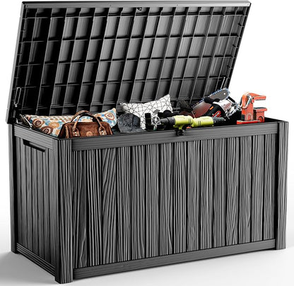 DRATO 200 Gallon Deck Boxes Outdoor Waterproof, Lockable Outdoor Storage Box by DRATOprovidesawarmandcozy