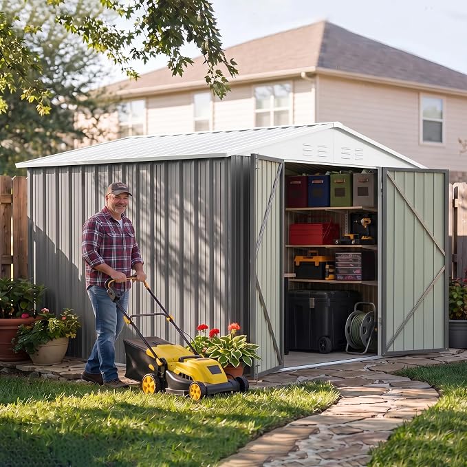 Devoko 8x10 FT Outdoor Storage Shed, Metal Tool Shed - Image 6