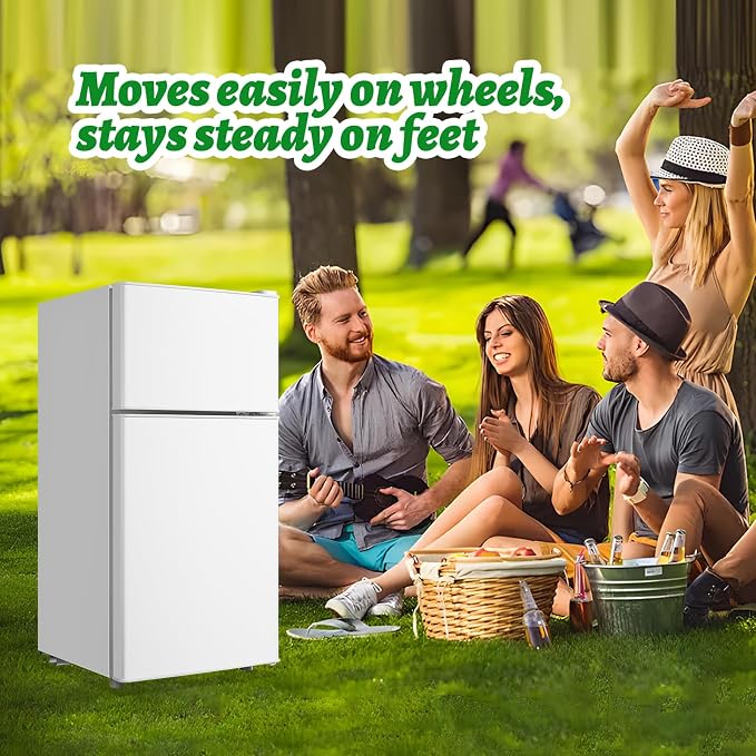 2.4 Cu.ft Mini Fridge with Top Freezer Apartment Size Dual Door Compact - Image 4