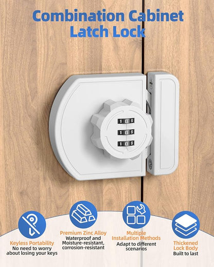 180 Degree Combination Cabinet Lock, Keyless 3 Digit Password Lock, Anti Pry - Image 3