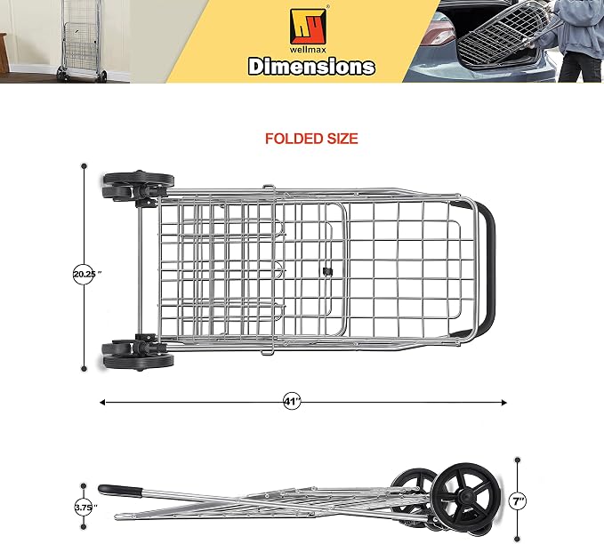 Wellmax Foldable Shopping Cart - Image 4