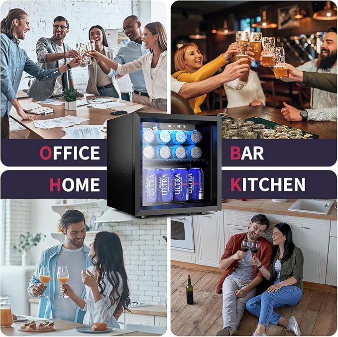 48 Can Beverage Refrigerator Cooler, Mini Fridge Glass Door - Image 7