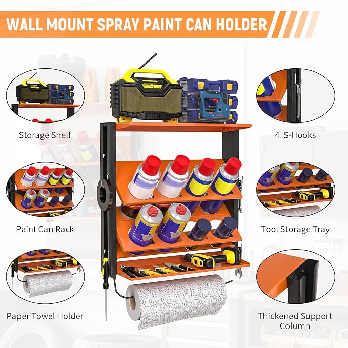 Spray Bottle Holder Wall-Mounted, Aerosol Spray Can Holder, Heavy Duty Paint - Image 5