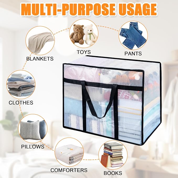 4 Pack Clear Blanket Storage Bags - Image 8