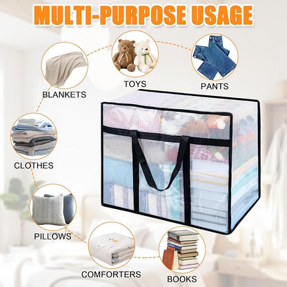 4 Pack Clear Blanket Storage Bags - Image 8