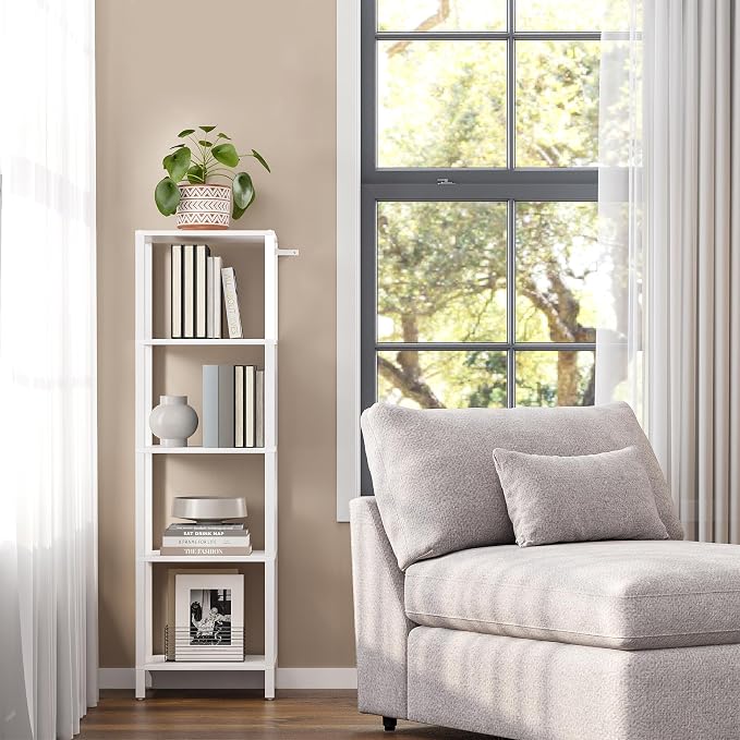 TUTOTAK Bookshelf, 5-Tier Tall Narrow Book Shelf - Image 6