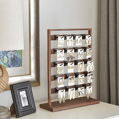 Ikee Design 5 Tiers Free Assemble Wooden Jewelry Display Rack - Image 7