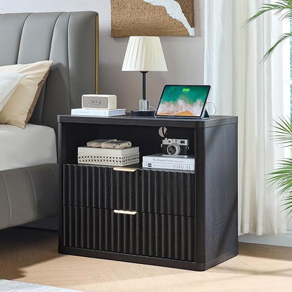 LEYAOYAO 31" Wide Fluted Nightstand - Image 3