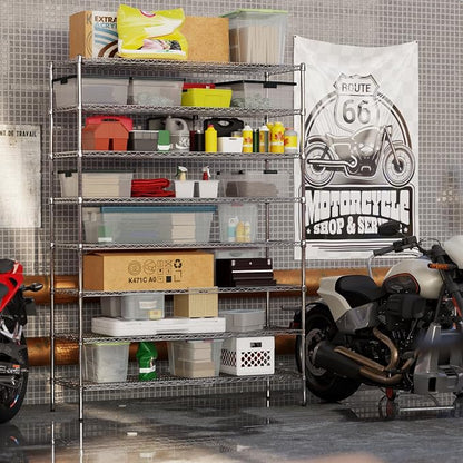 21" Deep x 60" Wide x 86" Height Wire Shelving Kit | 8-Tier | NSF Commercial - Image 5