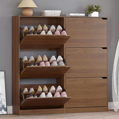 BORNOON Shoe Cabinet with 6 Flip Drawers, Slim Narrow Shoe Storage Cabinet by BORNOON