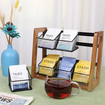 HTB 2 Tier Tea Organizer for Tea Bags, Tea Bag Holder - Image 2