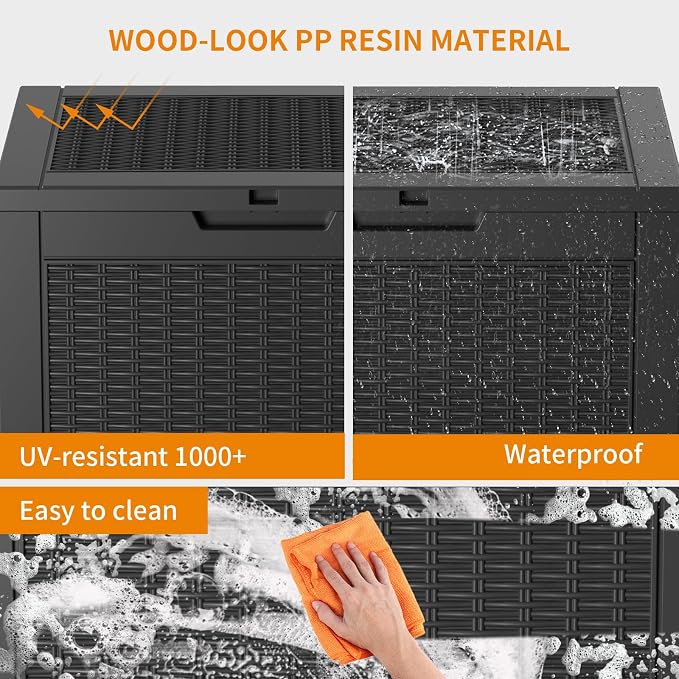 32 Gallon Outdoor Storage Box, Large Resin Deck Box - Image 6