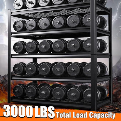 Set of 6-71"H Garage Shelving-3000LBS 5 Tier Storage Shelves, Adjustable Heavy - Image 7