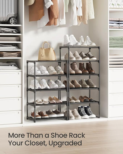 SONGMICS Shoe Rack, 10-Tier Shoe Organizer, Metal Storage Shelf, Upright or - Image 8