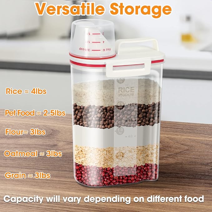 TBMax 2 Pack Rice Storage Containers 4 Lbs, Small Rice Dispenser - Image 5