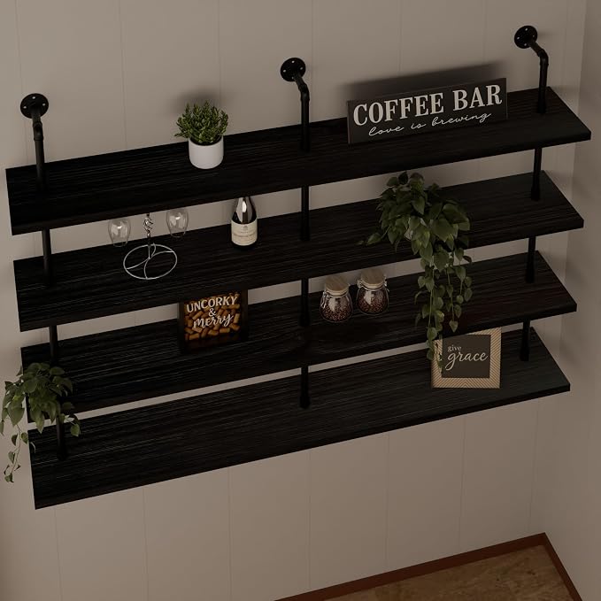 HDDFER Floating Shelves for Wall Bookshelf Industrial Pipe Shelving Shelves 60 - Image 5