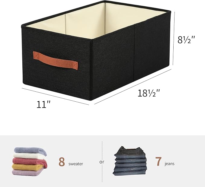 linen closet organizers and storage, 3 Pack Large Storage Baskets, Clothing - Image 2