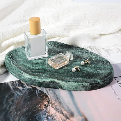 Koville Green Marble Cloud Shape Vanity Tray, Serving Stone Key Tray - Image 5