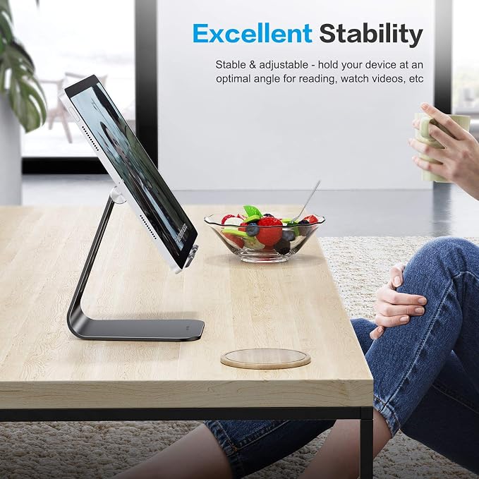 OMOTON Adjustable Tablet Stand for Desk, Upgraded Longer Arms for Greater - Image 7
