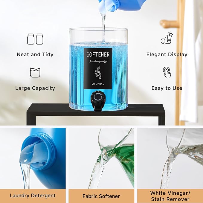 Glass Laundry Detergent Dispenser - 120 Oz Liquid Detergent - Image 7