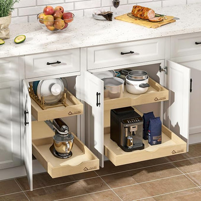 WelFurGeer Premium Birchwood Pull-Out Cabinet Drawers, Heavy-Duty Cabinet - Image 2