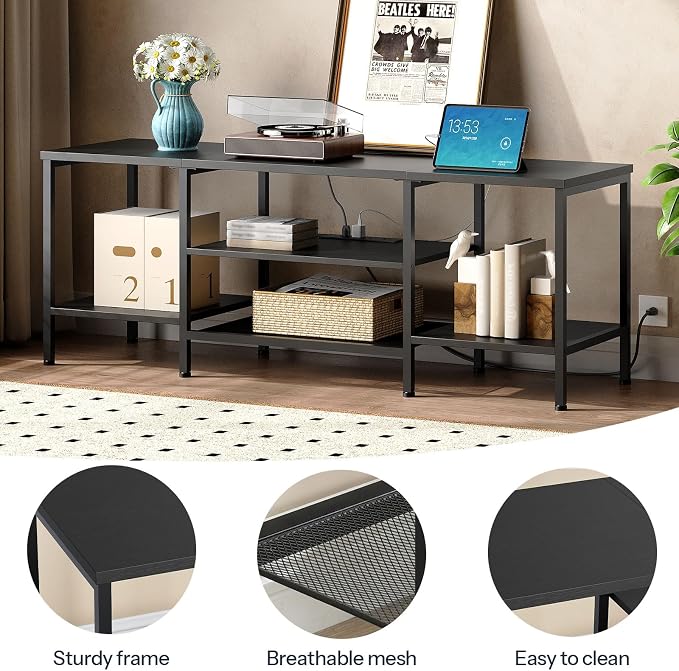 HOOBRO TV Stand with Power Outlets to 65 Inches, TV Console Table with Open - Image 7