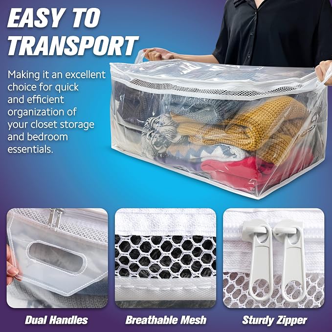 Large Storage Bag for Clothes, Jumbo Zipper Totes | 20 Gallon xxl, Reinforced - Image 7
