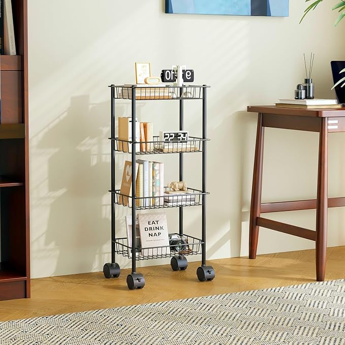 AWTATOS 4-Tier Rolling Cart, Storage Cart - Image 9