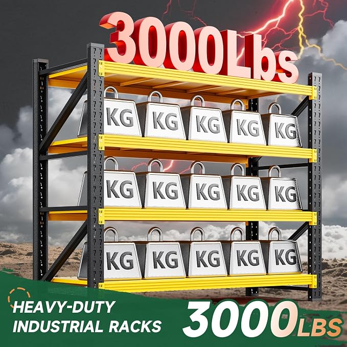 Letaya 3000LBS Heavy Duty Storage Shelves, 4 Tier Large Tall Industrial Shelving - Image 3