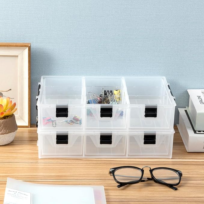 MyGift Single Add-on Tray for 11 Inch Clear Arts and Crafts Stackable Storage - Image 5