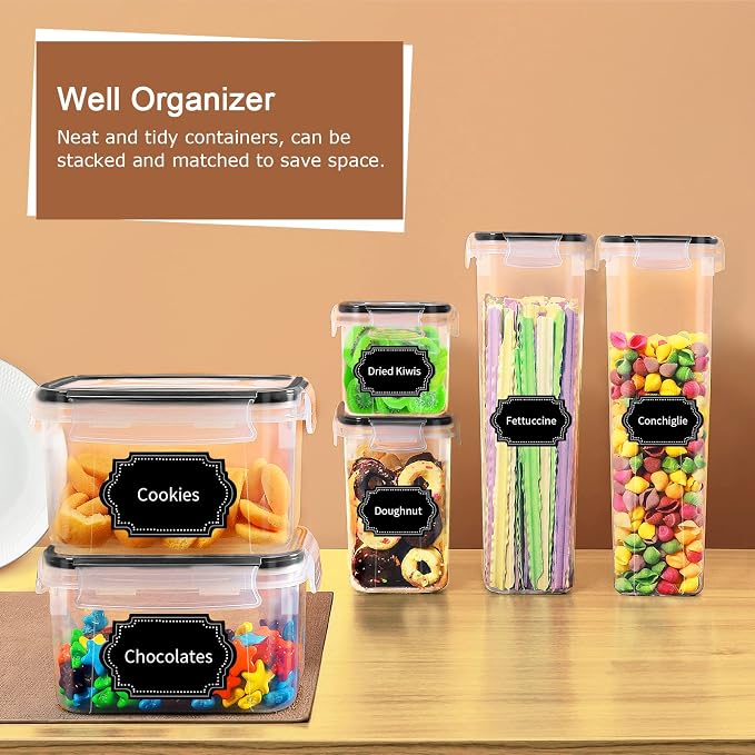 PRAKI Airtight Food Storage Containers Set, Flour & Sugar - Image 6