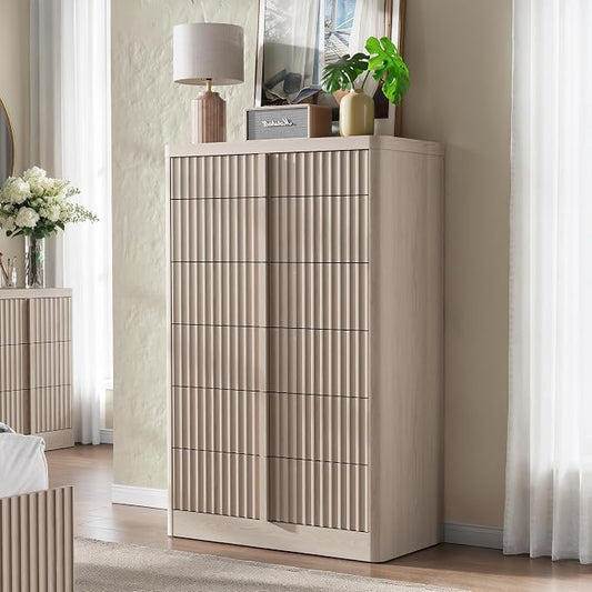 Fluted Dresser for Bedroom, Modern Chest of Drawers by Harpaq