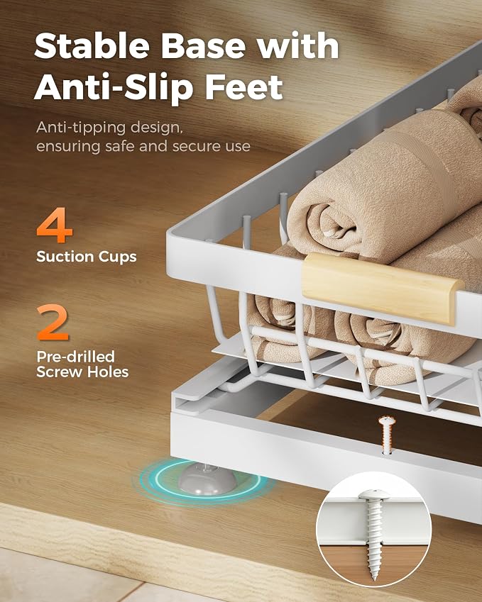 Sevenblue 3 Pack Under Sink Organizer, Height Adjustable 2 Tier Pull-Out Metal - Image 7