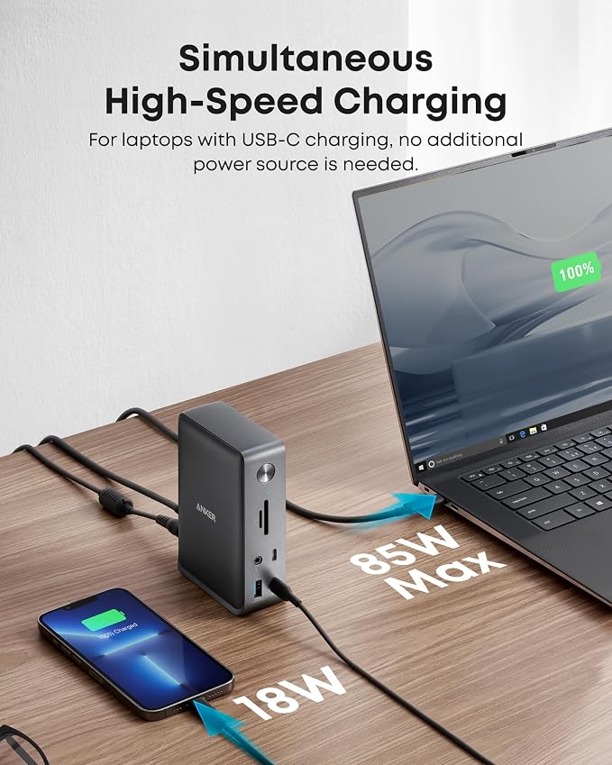 Anker Laptop Docking Station, 13-in-1 USB-C Docking Station, Triple Display - Image 4