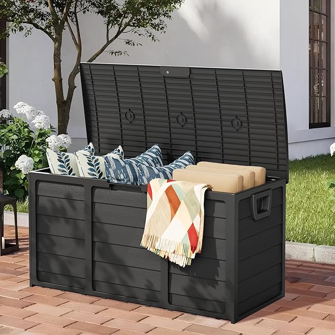 75 Gallon Outdoor Deck Storage Box – Heavy Duty Resin by Patiomore