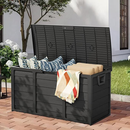 75 Gallon Outdoor Deck Storage Box – Heavy Duty Resin by Patiomore