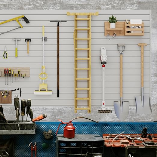 Slatwall Panel 8 FT x 4 FT, Interlocking Slat Wall Paneling, Wall Mounted PVC - Image 9