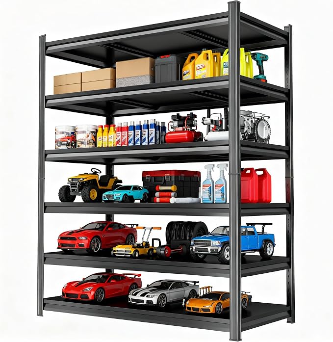 77'' Storage Shelves, Garage Metal Shelving Unit, Adjustable, Double-Layer by Beaunatixx