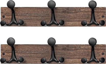 SKOLOO 17-Inch Wood Burnt Coat Rack Wall Mount by SKOLOO