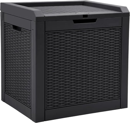 YITAHOME 32 Gallon Rattan Deck Box, Indoor Outdoor Storage Box - Image 9