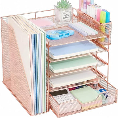 Desk Organizers and Accessories, 5-Tier Paper Letter Tray Organizer by Illuminatinglifewiththewarmthandloveoflight