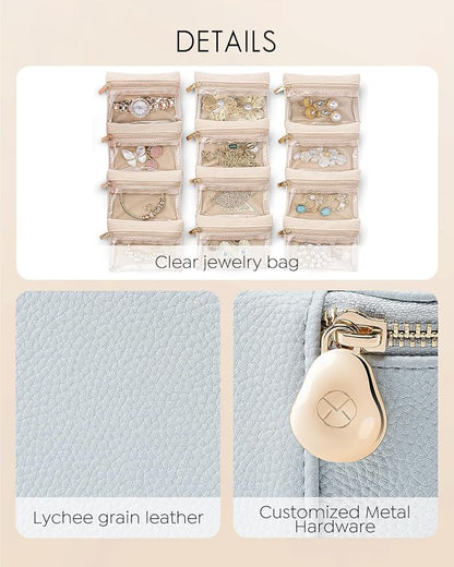 Vlando Travel Jewelry Case Organizer, Small Jewelry Box - Image 4