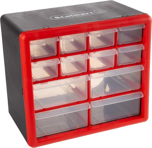 Stalwart - 75-ST6067 Storage Drawers-12 Compartment Organizer Desktop or Wall by Stalwart