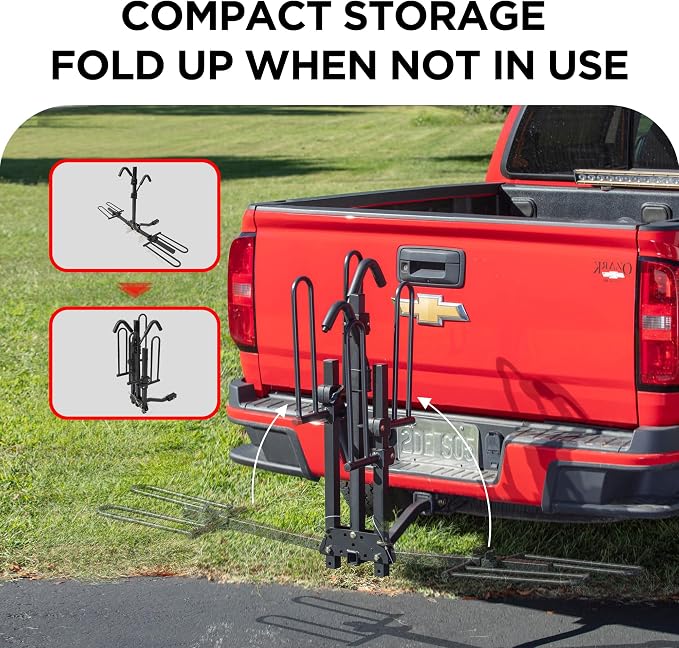 Young 2 Bike Rack Hitch Mount Foldable Platform Style, Bicycle Carrier - Image 5