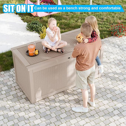 320 Gallon Outdoor Deck Box, Resin Waterproof Storage Box - Image 2